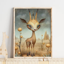 Adorable Baby Gazelle Wall Art |  Nursery Print
