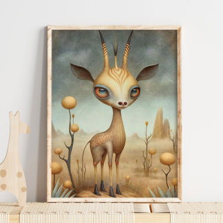 Adorable Baby Gazelle Wall Art |  Nursery Print