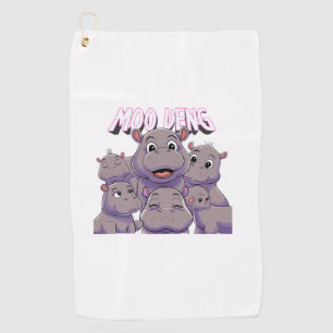 Adorable Baby Hippo Just A Girl Who Loves Moo Deng Golf Towel