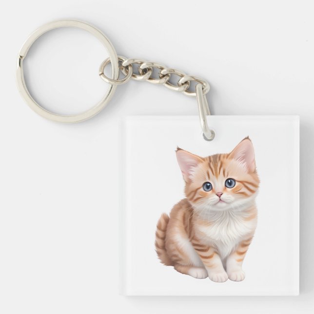 Adorable Baby Kitten Cute  Key Ring (Front)