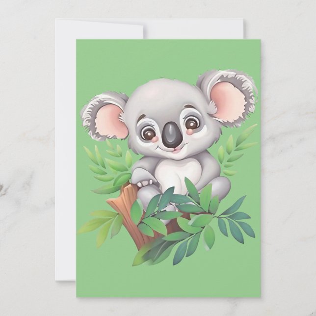 Adorable Baby Koala Bear Holiday Card (Front)