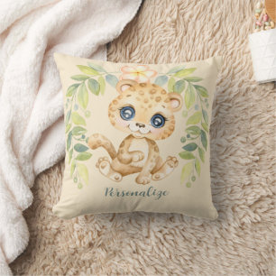 Adorable Baby Leopard Cute Jungle Animal Cushion