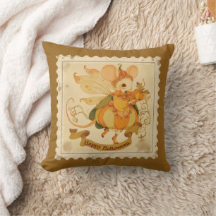Adorable Baby Mouse Pumpkin Halloween Pillow