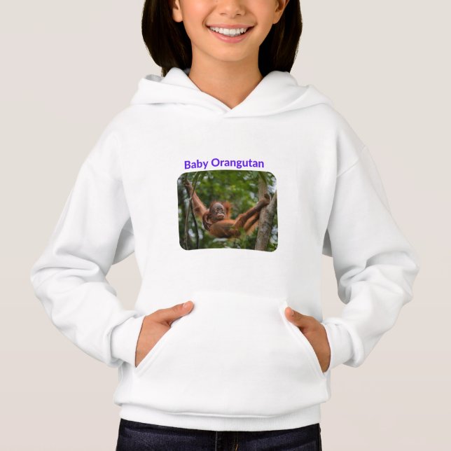 Adorable Baby Orangutan T-Shirt – Minimalist Jungl (Front)