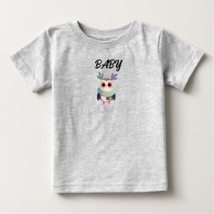 Adorable Baby Owl Graphic Black T-Shirt - Cute