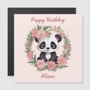 Adorable Baby Panda Bear with Flowers