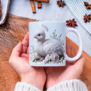 Adorable Baby Peacock & Flowers: Nature's Delight Coffee Mug