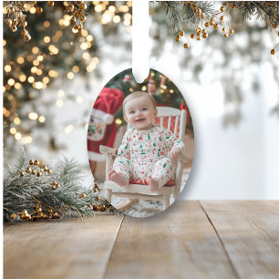 Adorable Baby Photo   Baby's First Christmas Ornament