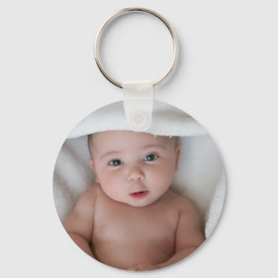 Adorable Baby Photo Round Keychain