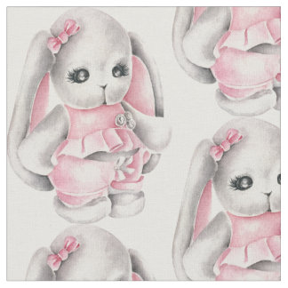 Adorable Baby Pink Bunny Rabbit  Fabric