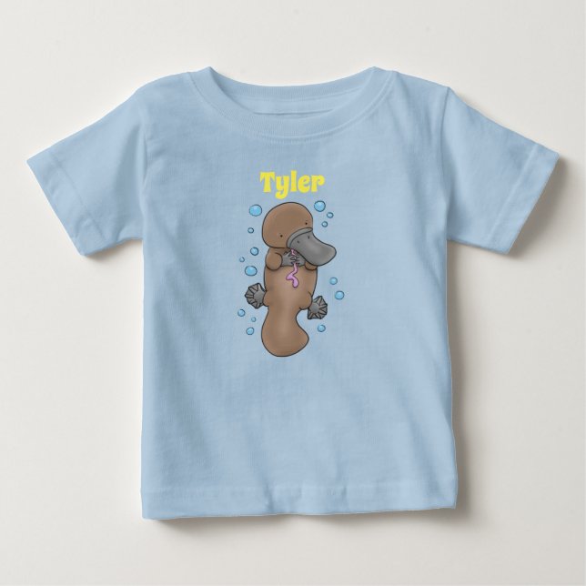 Adorable baby platypus cartoon illustration T-Shirt (Front)