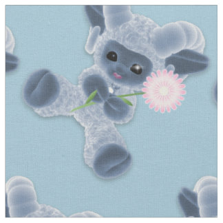 Adorable Baby Plush Toy Ram Country Blue Fabric