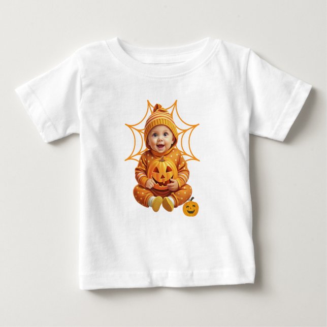 Adorable Baby Pumpkin Outfit for Halloween Baby T-Shirt (Front)