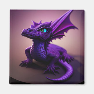 Adorable baby purple dragon magnet