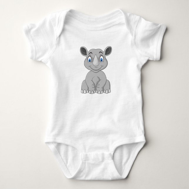 Adorable Baby Rhino Love Baby Bodysuit (Front)