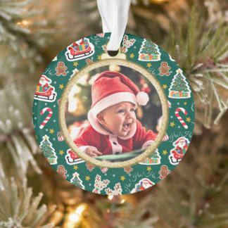 Adorable Baby’s First Christmas Ornament Green