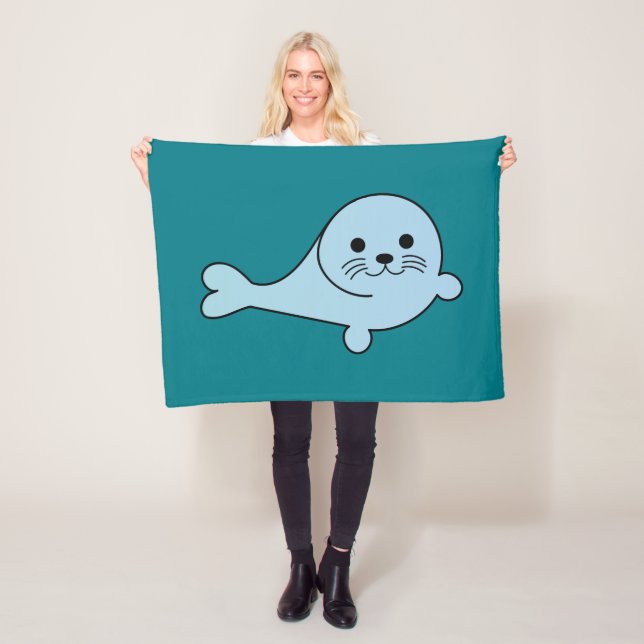 Adorable Baby Seal Fleece Blanket (In Situ)