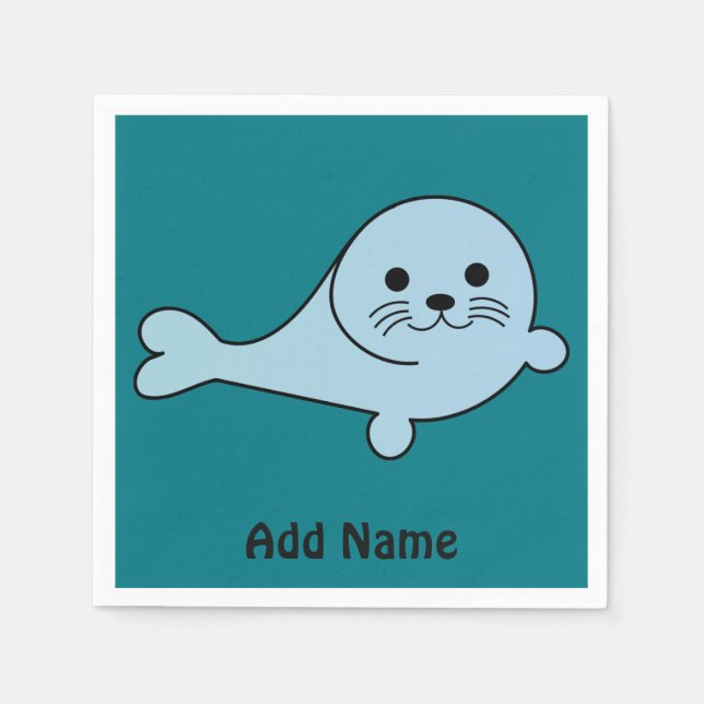 Adorable Baby Seal Napkin (Front)