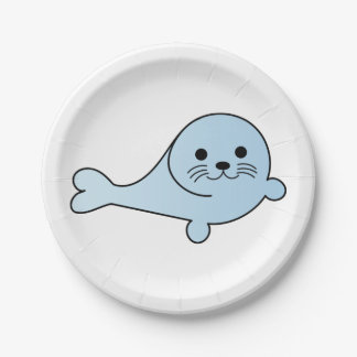 Adorable Baby Seal Paper Plate