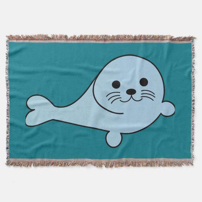 Adorable Baby Seal Throw Blanket (Front)