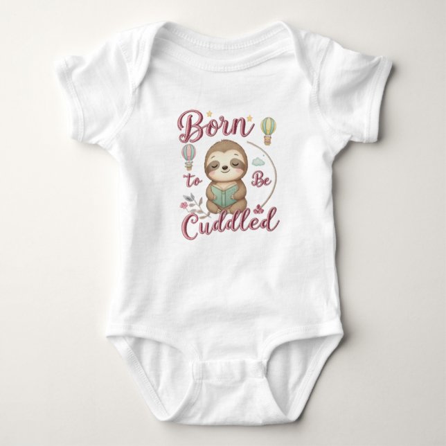 Adorable Baby Sloth Baby Bodysuit (Front)