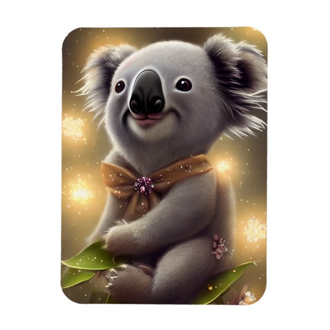 Adorable Baby Smiling Koala Bear Magnet (Vertical)