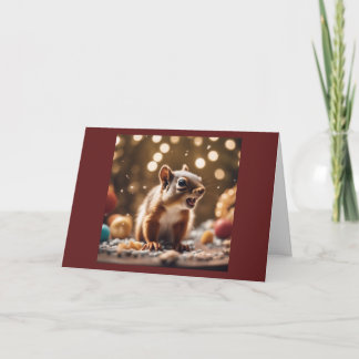 Adorable baby squirrels happy birthday card