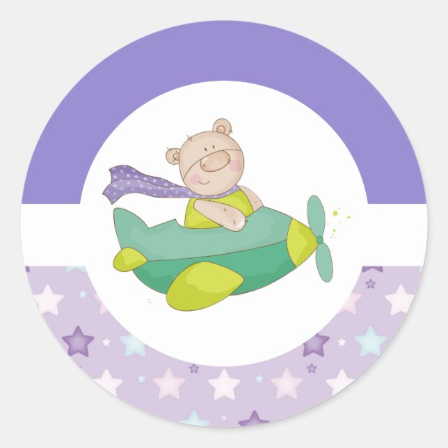 Adorable Baby Teddy Bear Classic Round Sticker (Front)