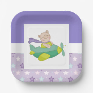 Adorable Baby Teddy Bear Paper Plate