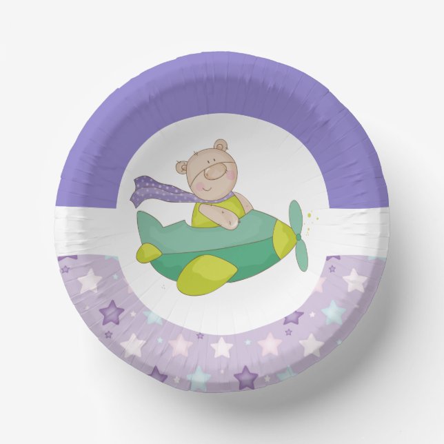 Adorable Baby Teddy Bear Paper Plate (Front)