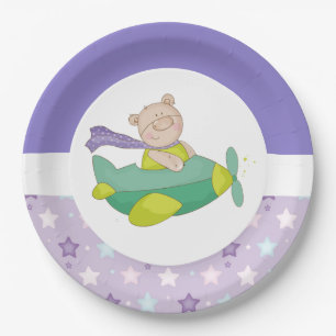 Adorable Baby Teddy Bear Paper Plate