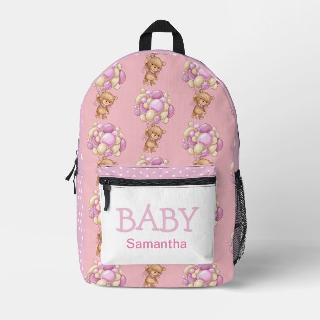 Adorable Baby Teddy Bear  Printed Backpack (Front)