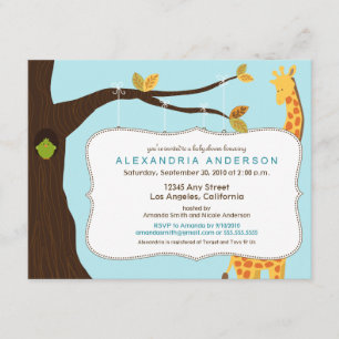 Adorable Baby Tree Baby Shower Invitation (aqua)