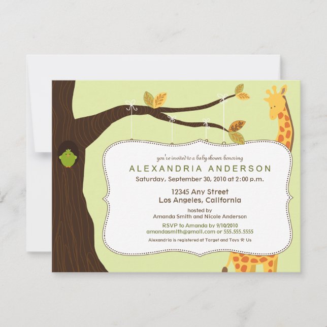 Adorable Baby Tree Baby Shower Invitation (mint) (Front)