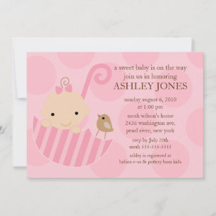 Adorable Baby Umbrella Baby Shower Invitation