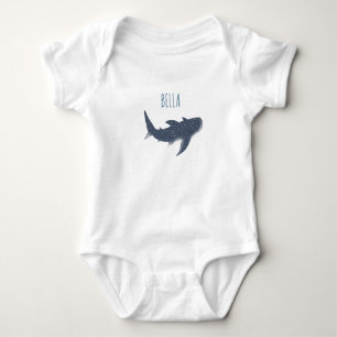 Adorable Baby Under the Sea Whale Shark Name Bodysuit