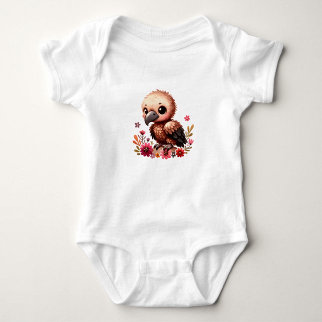 Adorable Baby Vulture Design Bodysuit (Front)