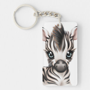 Adorable Baby Zebra Key Ring