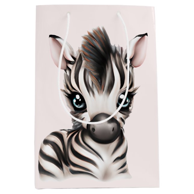 Adorable Baby Zebra Medium Gift Bag (Front)