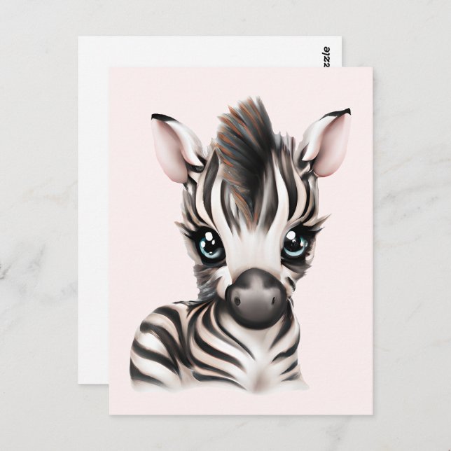 Adorable Baby Zebra Postcard (Front/Back)