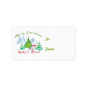 Adorable- Baby's First Christmas  Goat   Gift Tag
