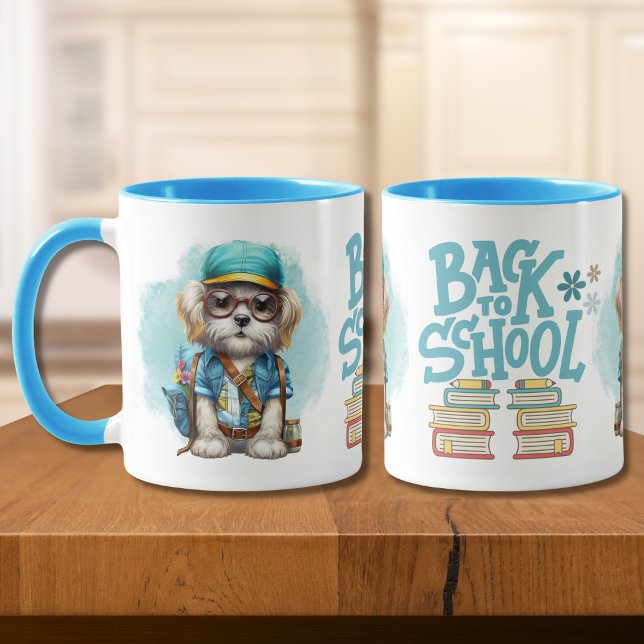 Adorable Back To School Dog Wearing Backpack Mug (Creator Uploaded)