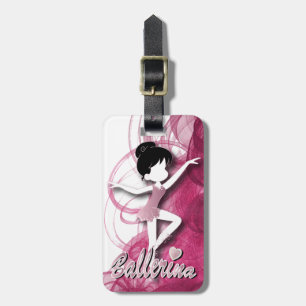 Adorable Ballerina Dancer   DIY Text   Pink Luggage Tag