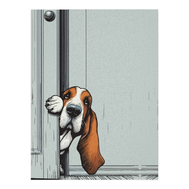 Adorable Basset Hound Dog Wall Art (Front)