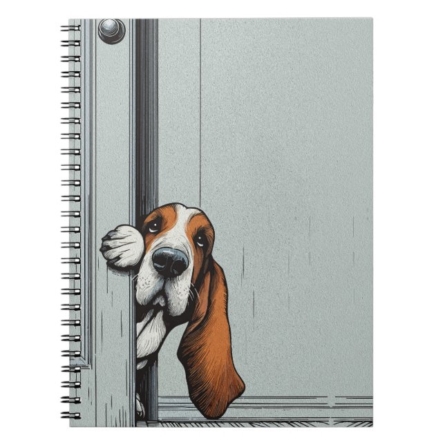 Adorable Basset Hound Dog Wall Art Notebook (Front)