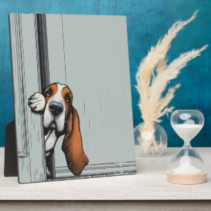 Adorable Basset Hound Dog Wall Art Plaque