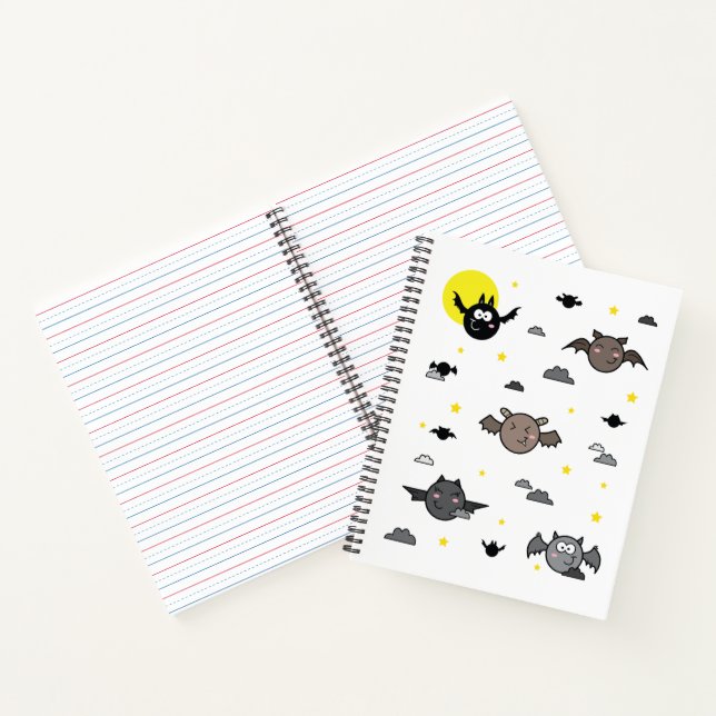Adorable Bat Illustration | Animal Spiral Notebook (Inside)