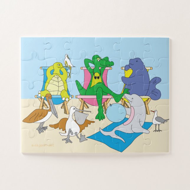Adorable Beach Animals  Puzzle (Horizontal)
