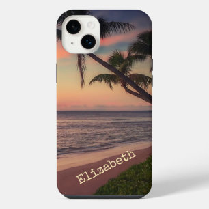 Adorable Beach Sunset Palm iPhone 14 Plus Case