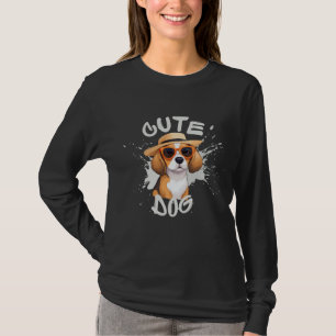 Adorable Beagle in Sunglasses   Cute Dog Graphic T-Shirt